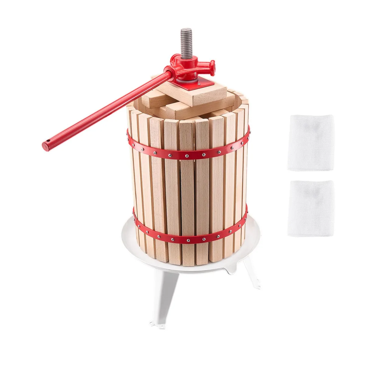 VEVOR VEVOR 18L Manual Fruit Wine Press, Beechwood Basket, 8 Blocks — product photo