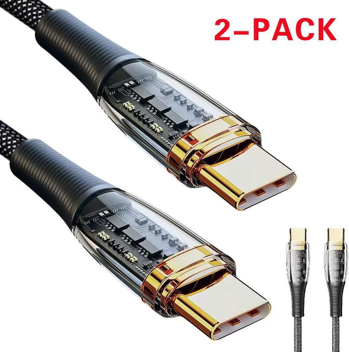SMUGDESK SMUGDESK 100W USB C to USB C Cable 3.3ft Black 2 Pack — product photo