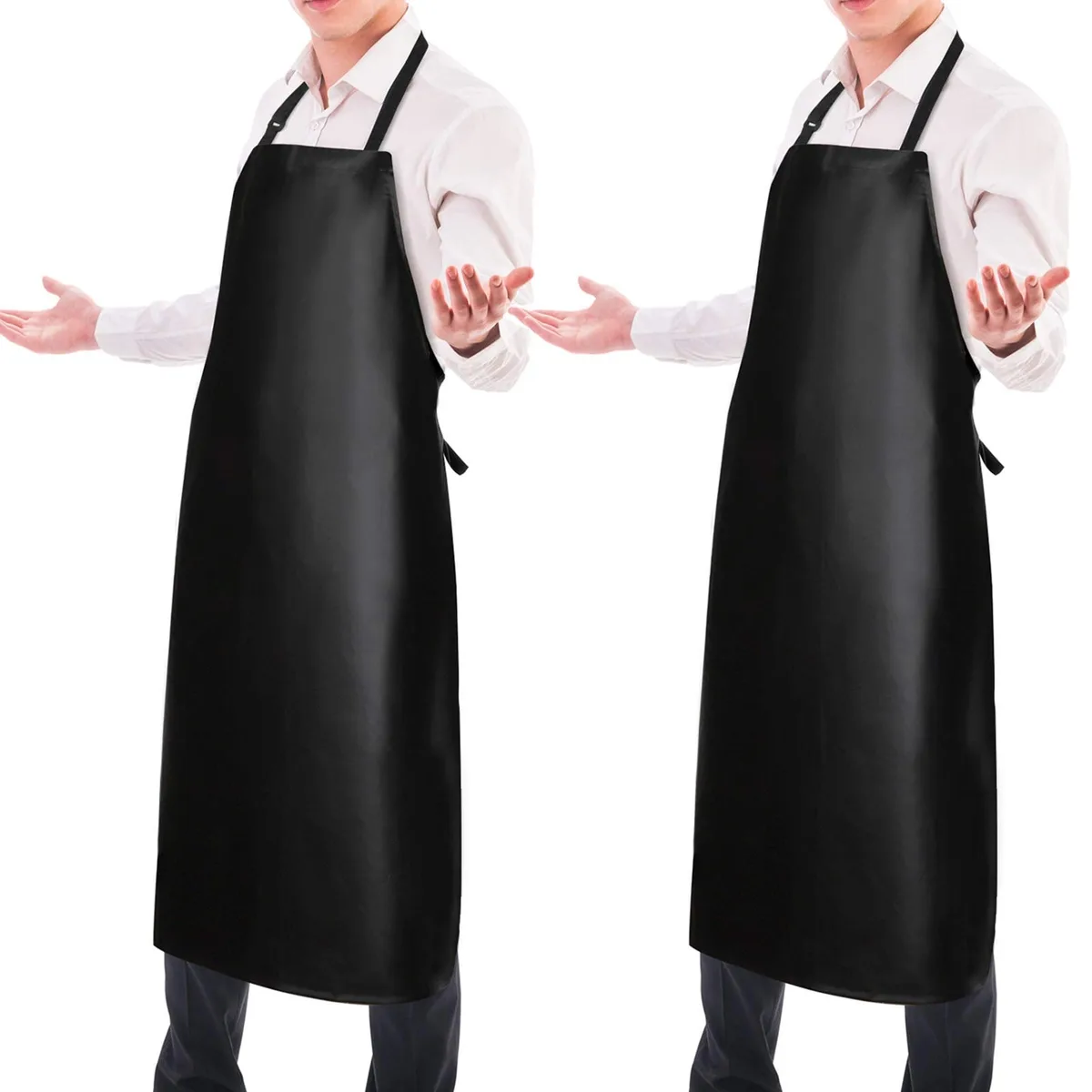  Waterproof Rubber Apron Adjustable Dishwasher Apron Heavy Duty Work Apron 40 inch 2 Pack — product photo