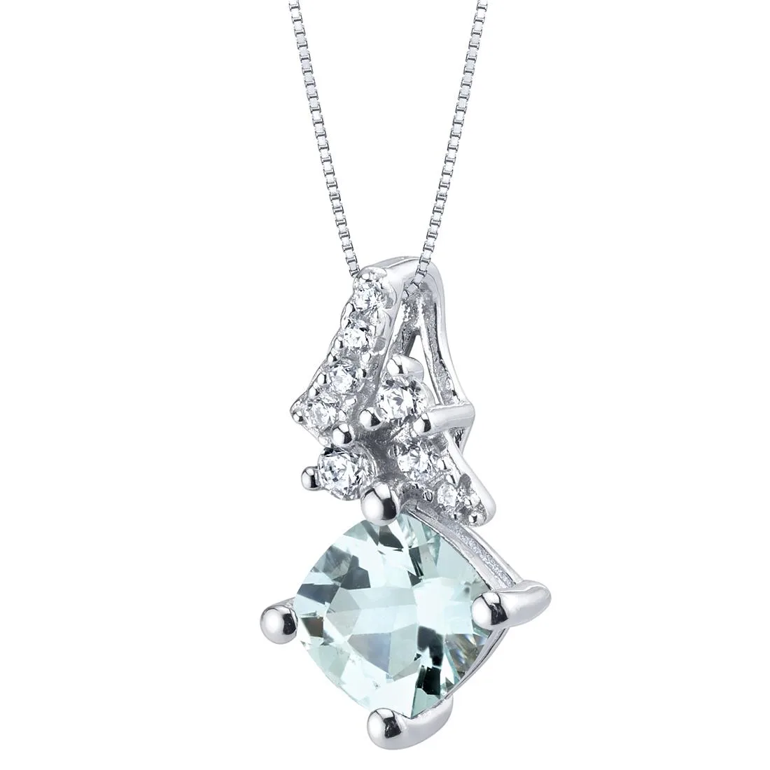 Oravo Oravo Aquamarine Sterling Silver Pendant Necklace 18" .75 ct .925 — product photo