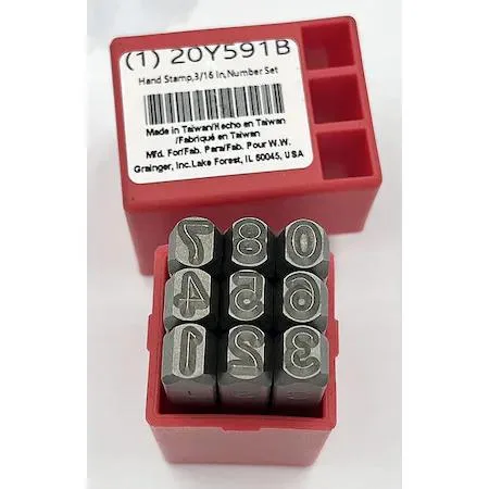Value Brand Value Brand Hand Stamp 3/16 in Number Set 20Y591 — product photo