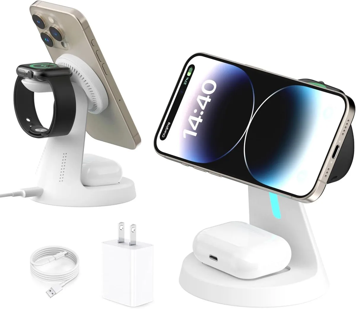 Luisport Luisport 3-in-1 Mag-Safe Wireless Charger 15W Adapter Included — product photo
