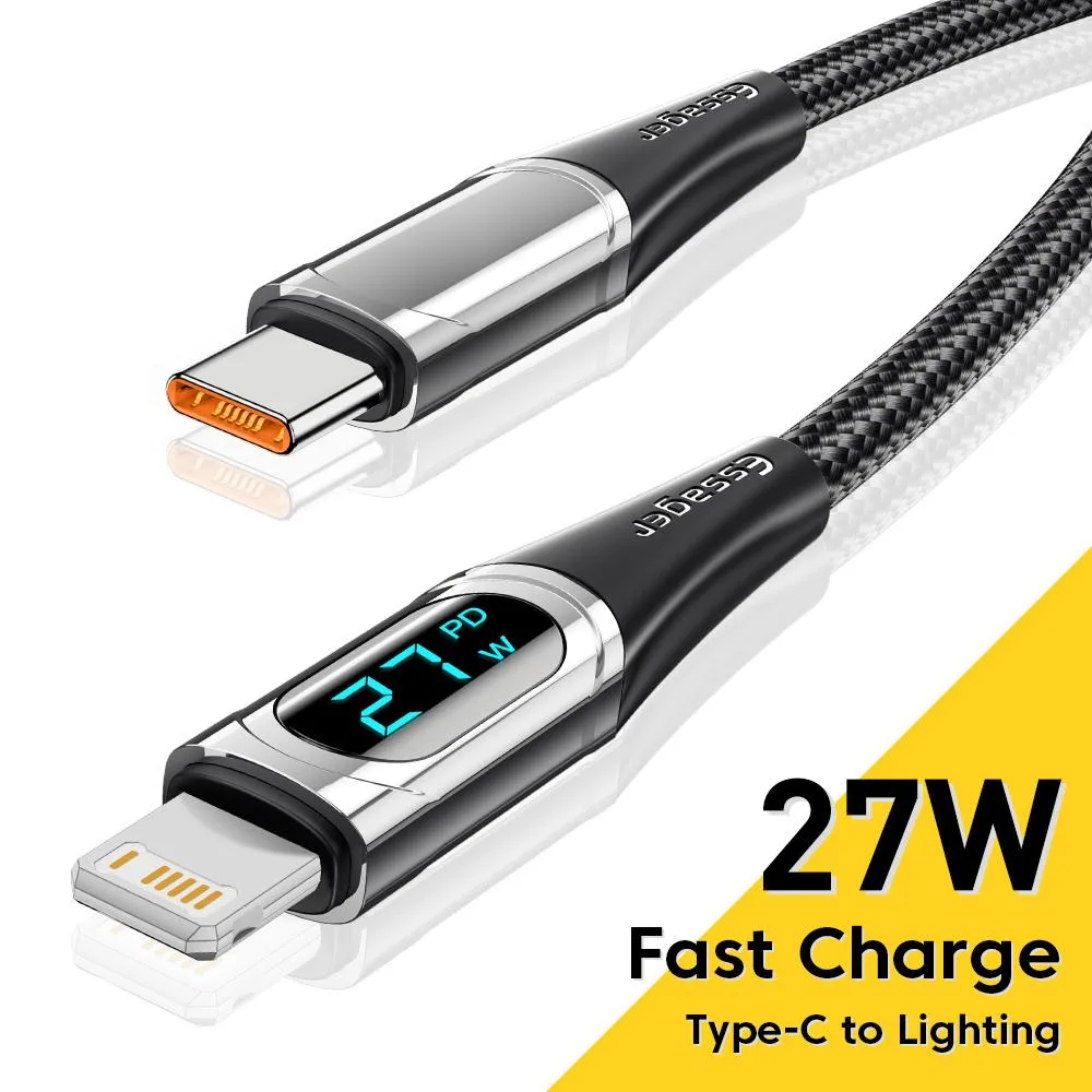 LUOM LUOM Essager YDI USB-C to Lightning Cable 6.6FT 20W PD MFi Certified Black — product photo