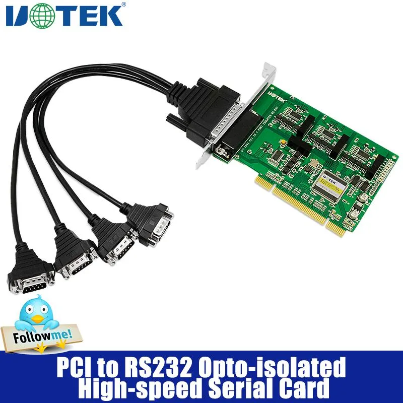 UOTEK UOTEK UT-764I 4-Port RS232 PCI Serial Card Optical Isolation DB9 — product photo