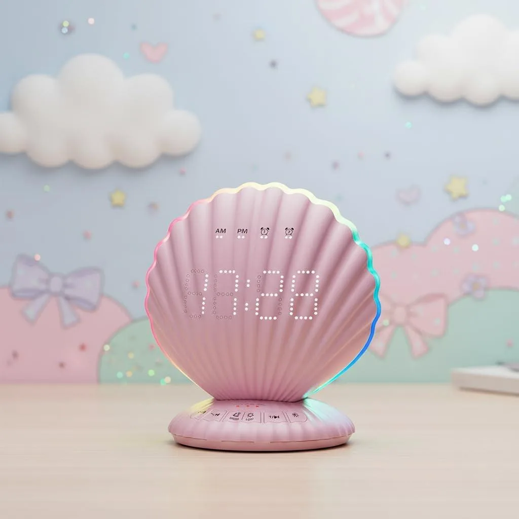 CHOUYONL JY-07 Pink Bluetooth Boombox with Alarm & White Noise — product photo