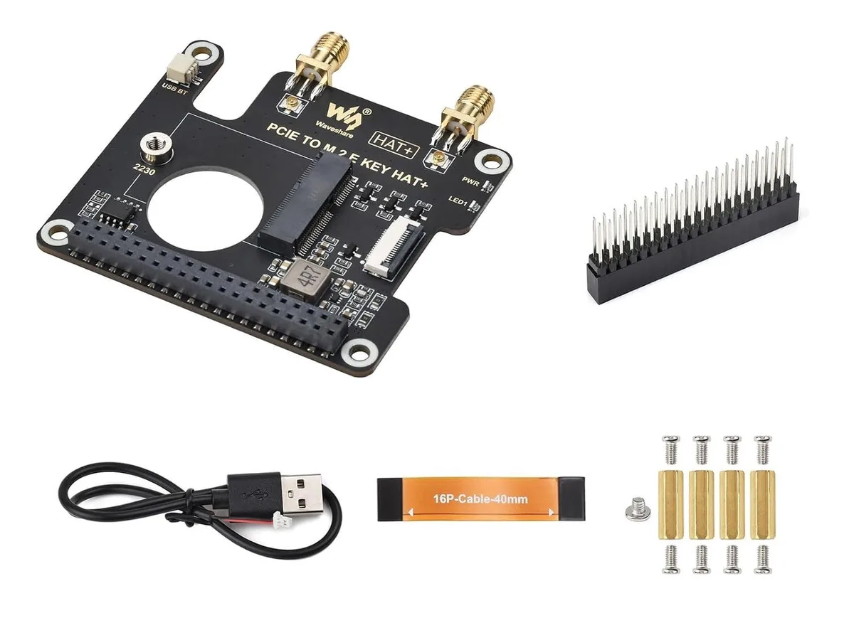 LORDWORLD LORDWORLD PCIe to M.2 E Key HAT for Raspberry Pi 5 16PIN — product photo
