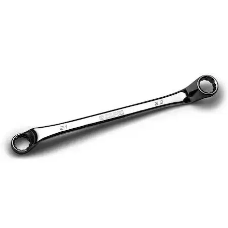 Capri Tools 21 mm by 23 mm 75-degree deep offset double box end wrench set