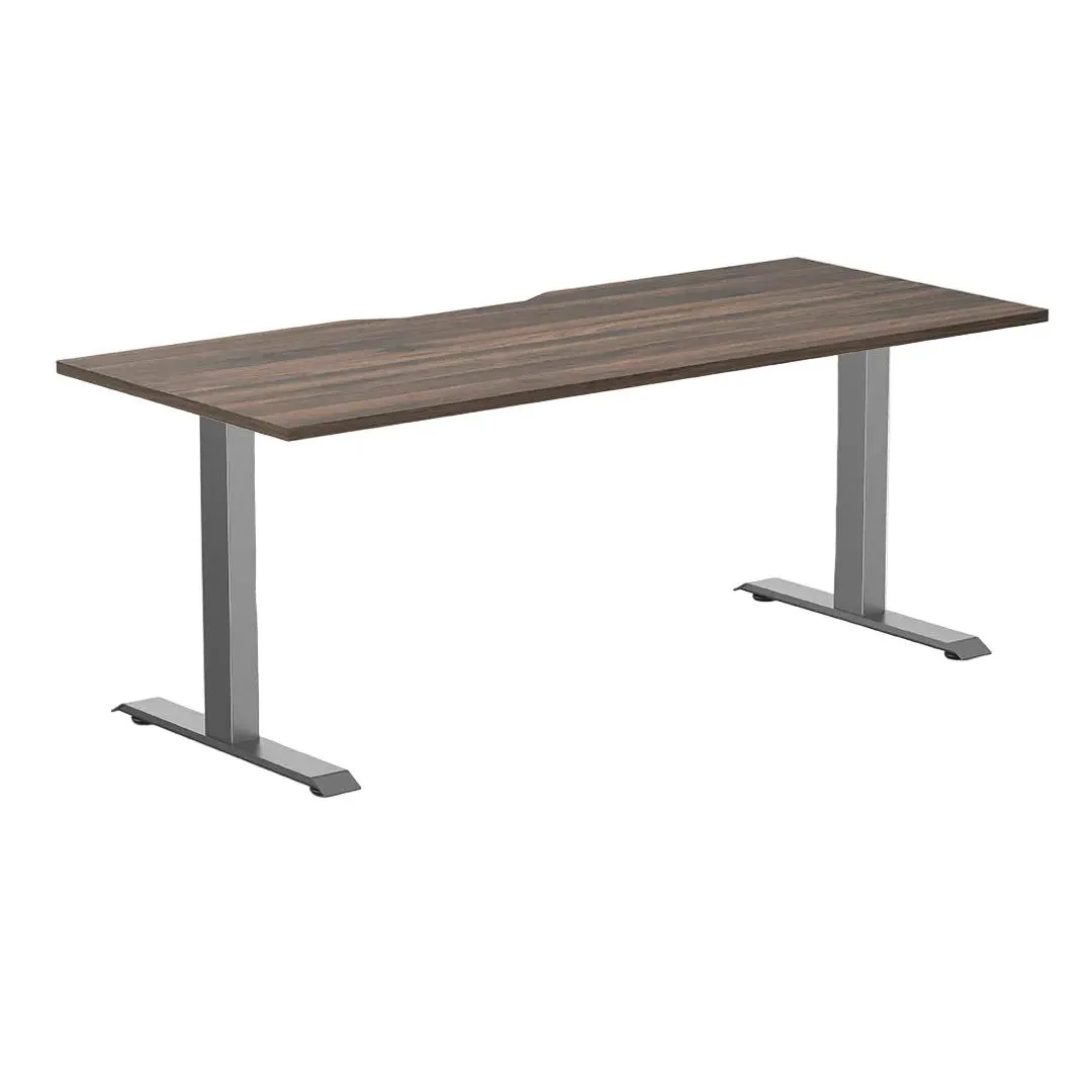 Desky Desky Zero Scalloped Laminate Desk Jarrah Legno 70.9 x 29.5 in Space Gray — product photo