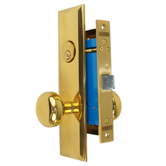 MAXTECH MAXTECH 1033BCL Polished Brass Left Hand Mortise Door Lock — product photo