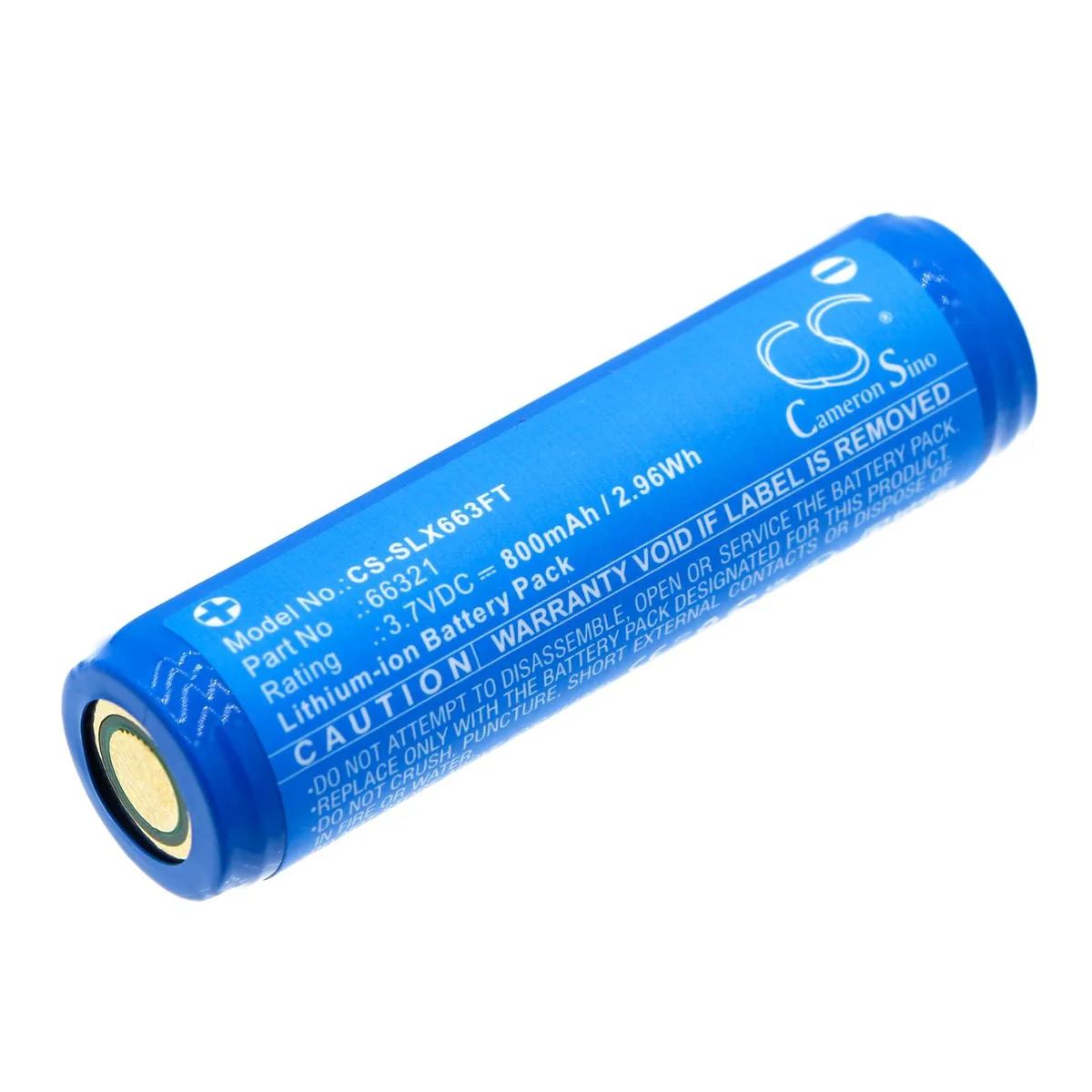 Cylindrical nickel-zinc battery, silver finish, 53.50 x 14.60 mm