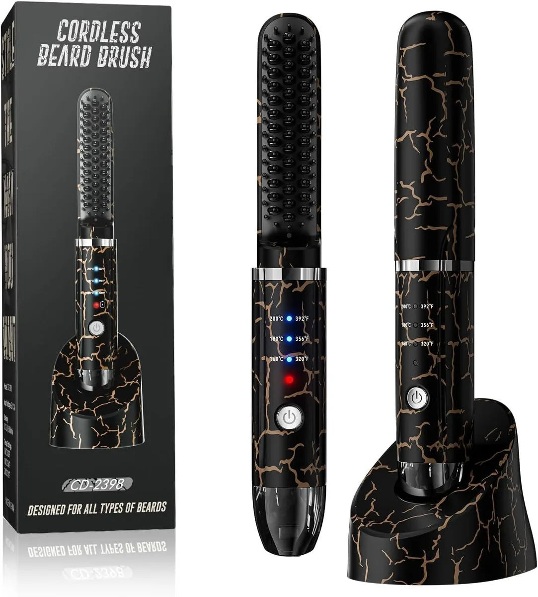 Cordless Beard Straightener 3 Temp Settings 0.56 kg — product photo