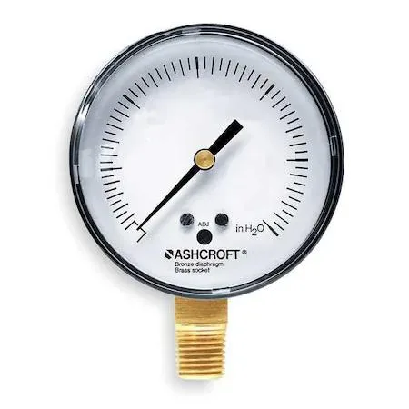 Ashcroft Ashcroft 25 1490A 02L 20 OZ/H2O Low Pressure Gauge 0 to 20 psi 2 1/2 in Dial measurement tool — product photo