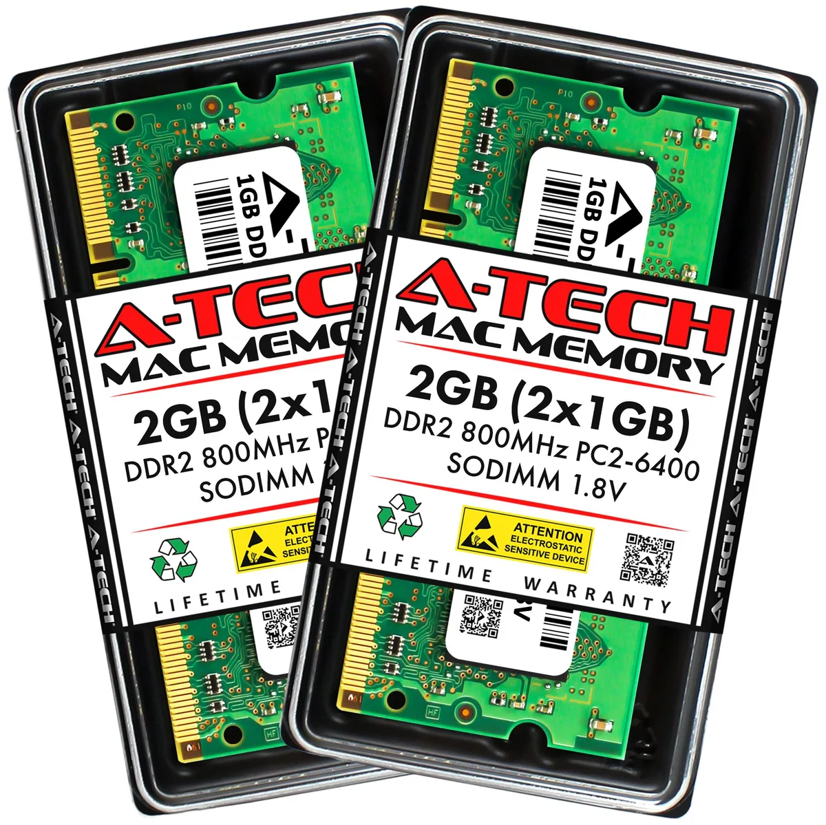 A-Tech A-Tech 2GB Kit (2x1GB) DDR2 800MHz PC2-6400 SODIMM 200-Pin Memory Upgrade — product photo