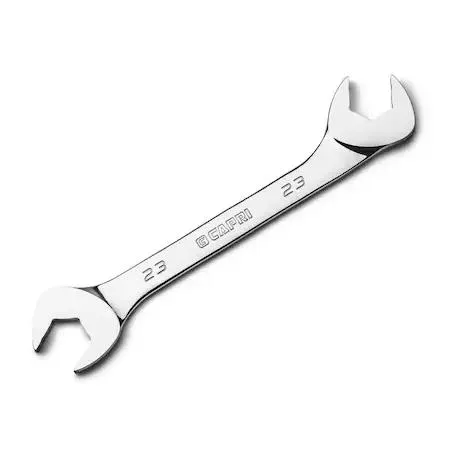 23mm angle open end wrench with 30 and 60 degree ends, chrome finish
