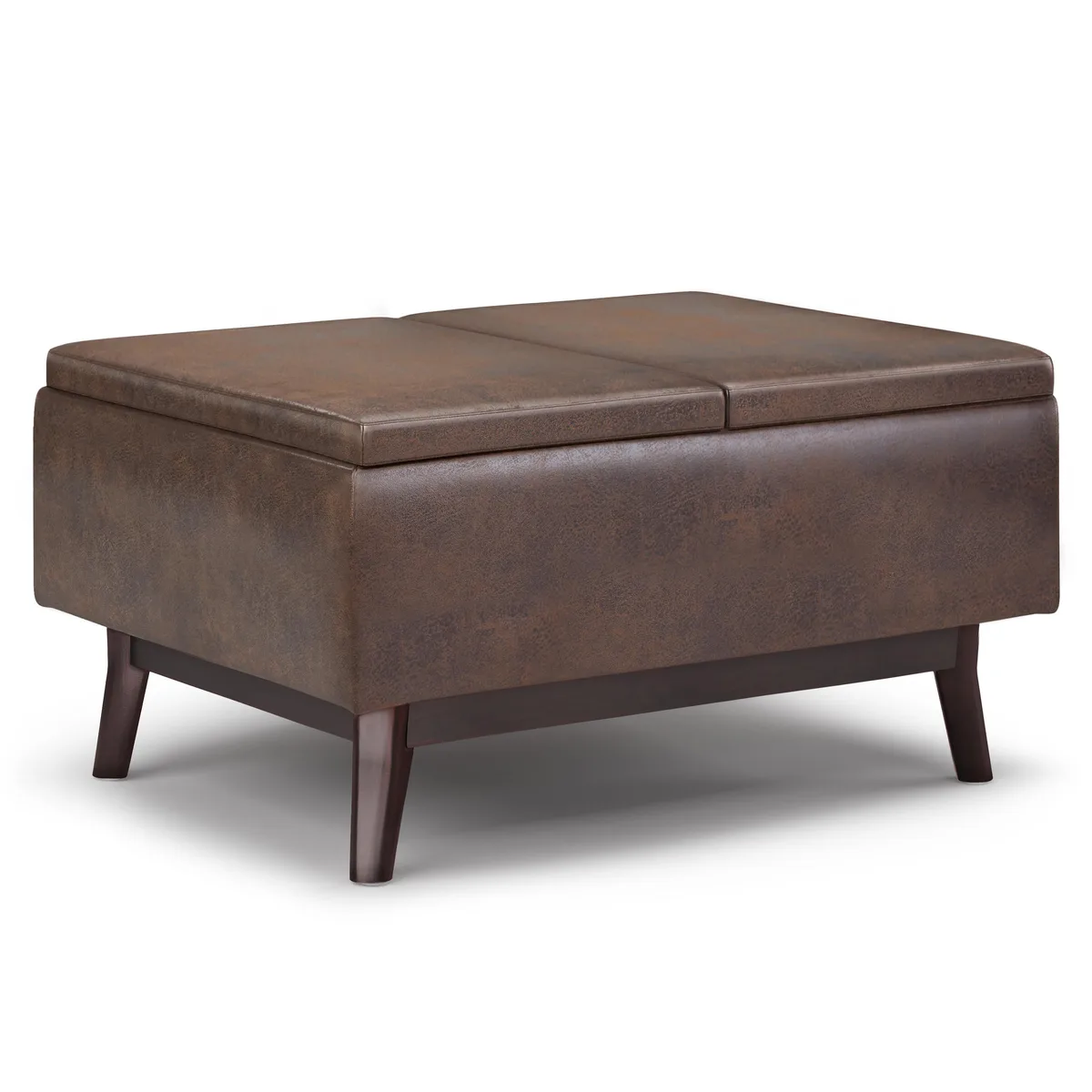 tuphen tuphen Storage Ottoman Distressed Chestnut Brown 34W 26D 18.5H — product photo
