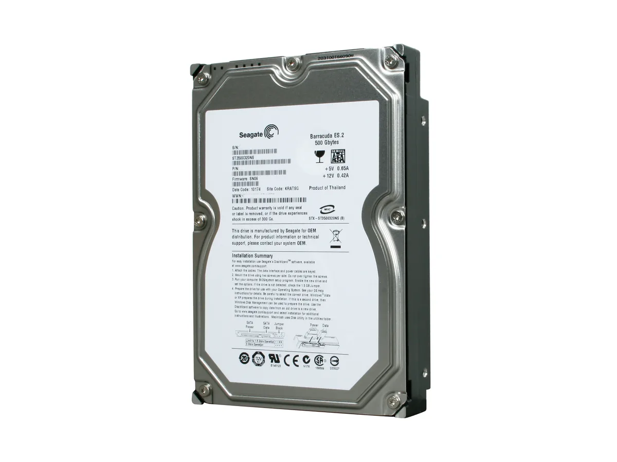 Seagate Seagate ST3500320NS 500GB 7200 RPM 32MB SATA 3.0Gb/s 3.5" internal hard drive — product photo