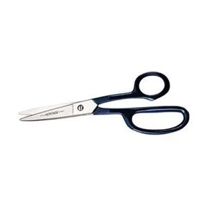 Heritage G718LRC carpet shears, curved chrome-plated steel blades, coated offset handles, large ergonomic rings