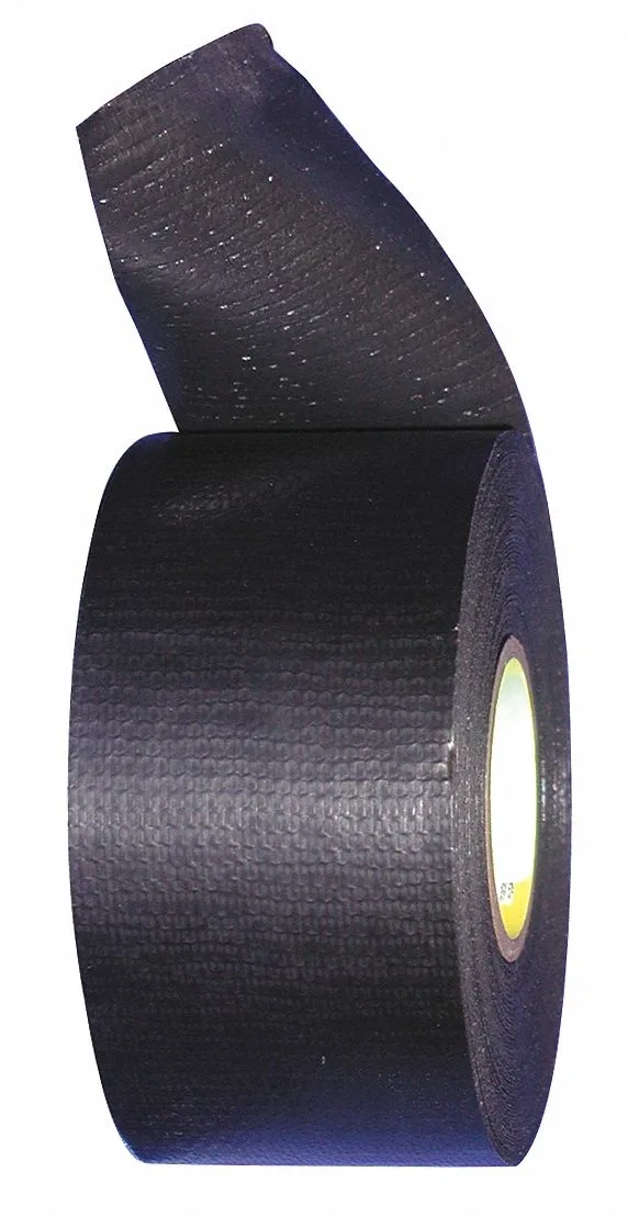 Black flame-retardant duct tape roll 2 inch wide 33 yards