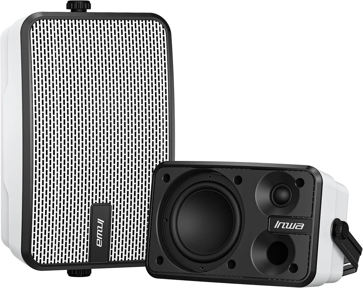WUQ WUQ Outdoor Bluetooth Speaker Pair IPX5 400W Peak 40W RMS Wall Mount Sync 100 9.4in — product photo