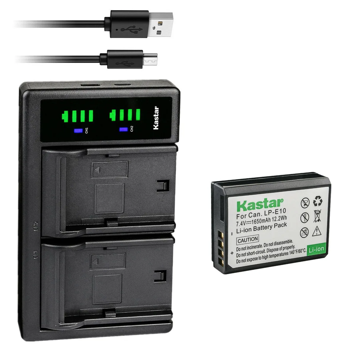 Kastar Kastar LP-E10 1650mAh Battery with LTD2 USB Dual Charger — product photo