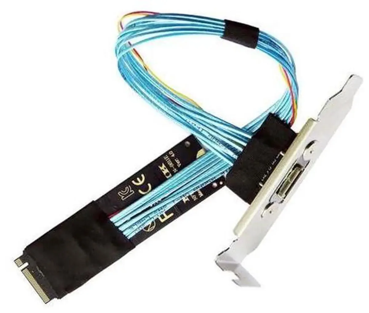 SMUGDESK SMUGDESK Oculink SFF8612 to PCIe 4.0 M.2 MKey adapter with 8cm and 12cm brackets — product photo