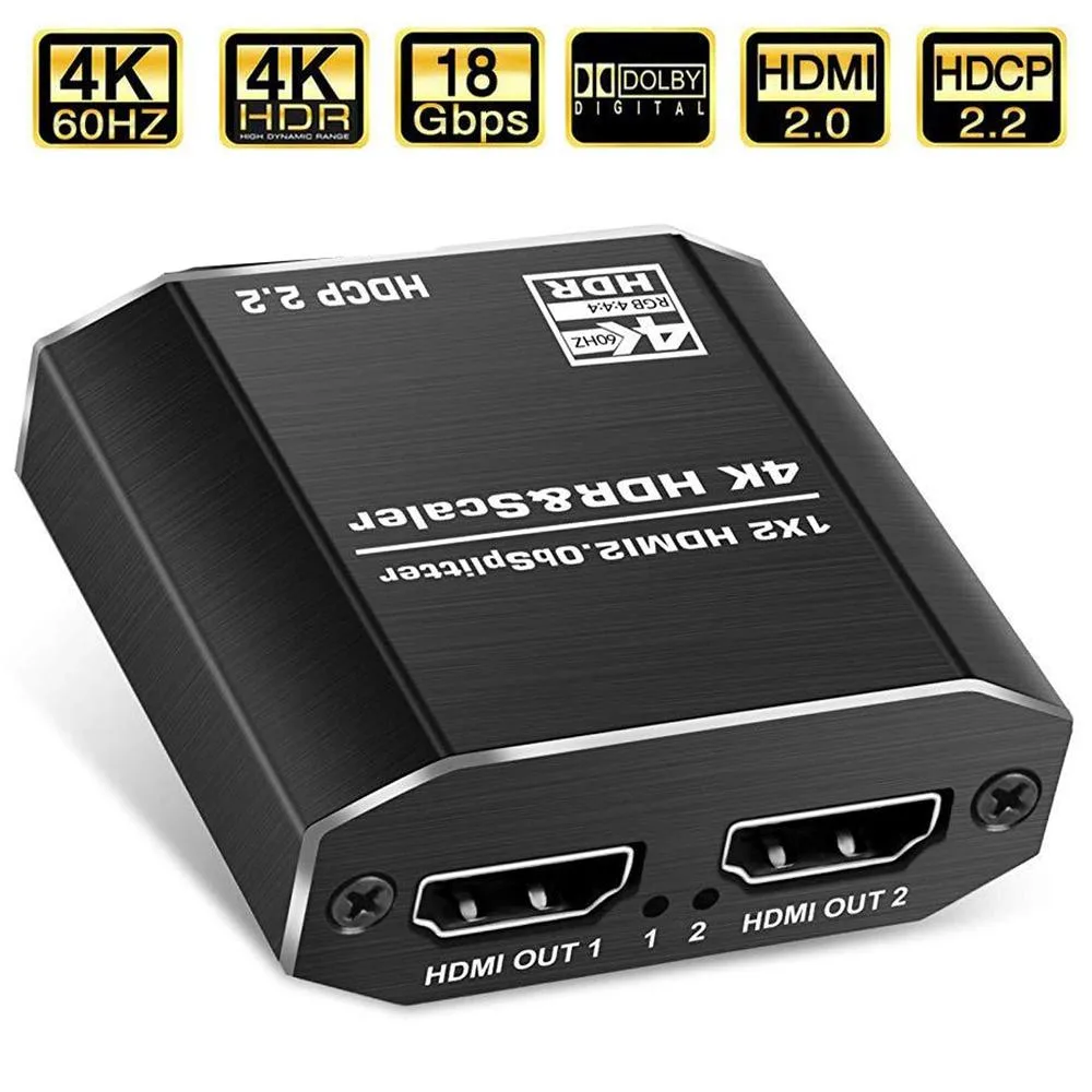 ESTONE ESTONE OZF12-2 1x2 HDMI Splitter 4K 60Hz 18Gbps 1080P 3D EDID — product photo