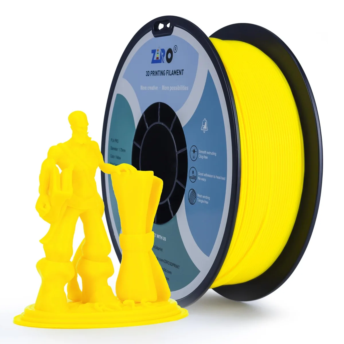 Ziro 3D Ziro 3D PLA PRO Filament 1.75mm 1kg Yellow — product photo