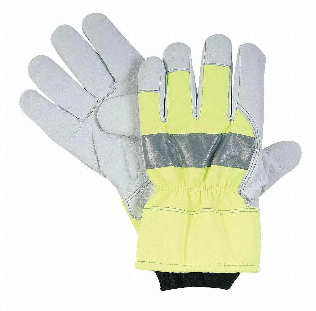 Condor Condor 4NHD9 Hi-Vis Cold Protection Gloves, Grain Pigskin Leather Palm, personal protective equipment — product photo