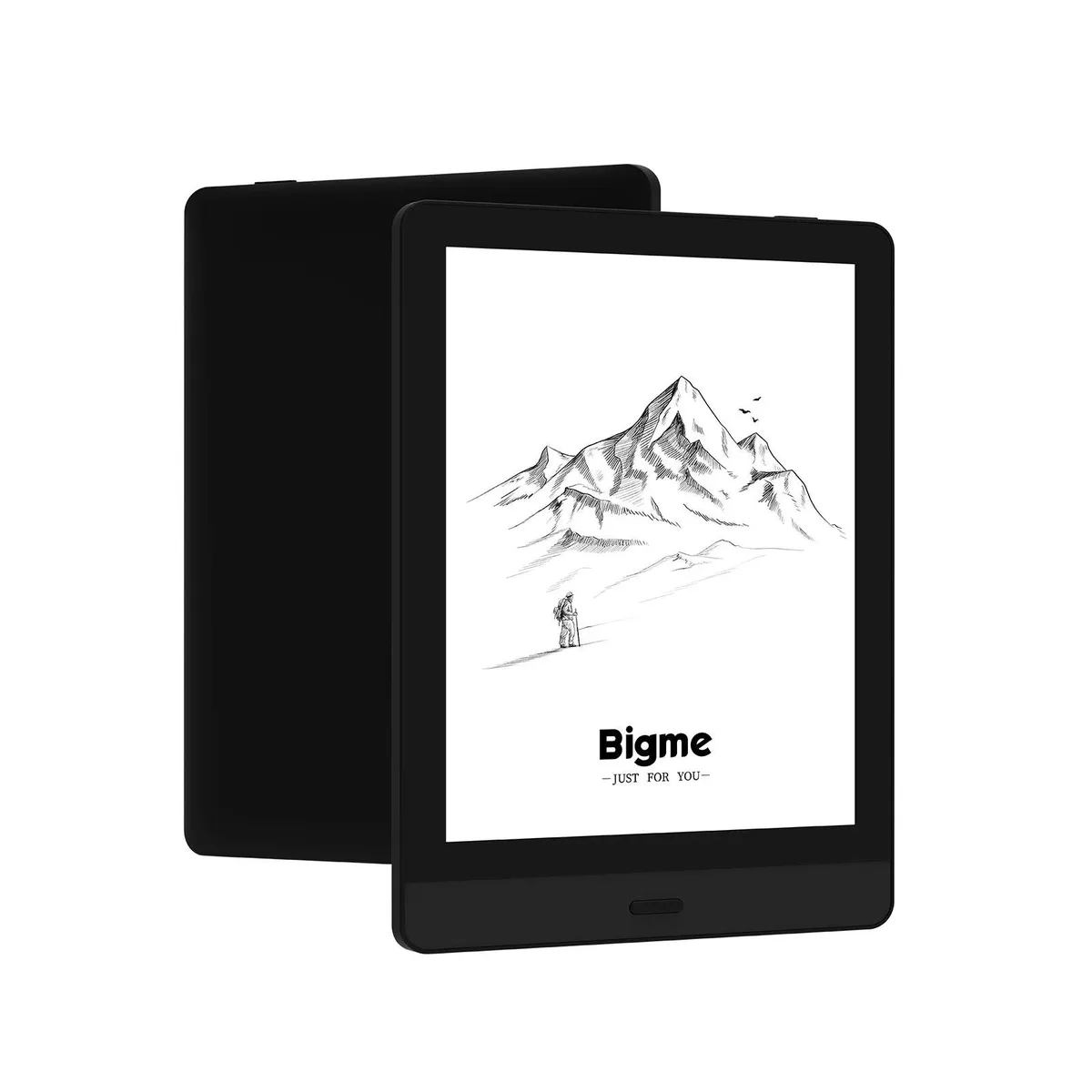 Black 6.0 inch e-reader with front-lit e-ink display and physical home button
