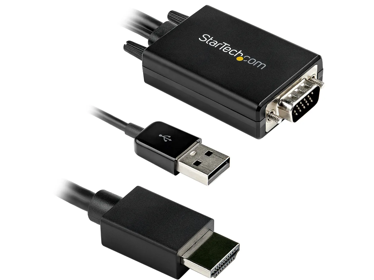 STARTECH STARTECH VGA2HDMM2M VGA to HDMI Adapter Cable 6.56ft 1920x1080 USB Audio — product photo