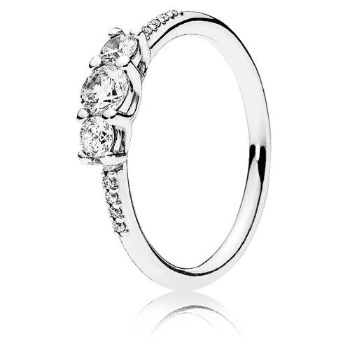 PANDORA sterling silver ring with clear cubic zirconia crown