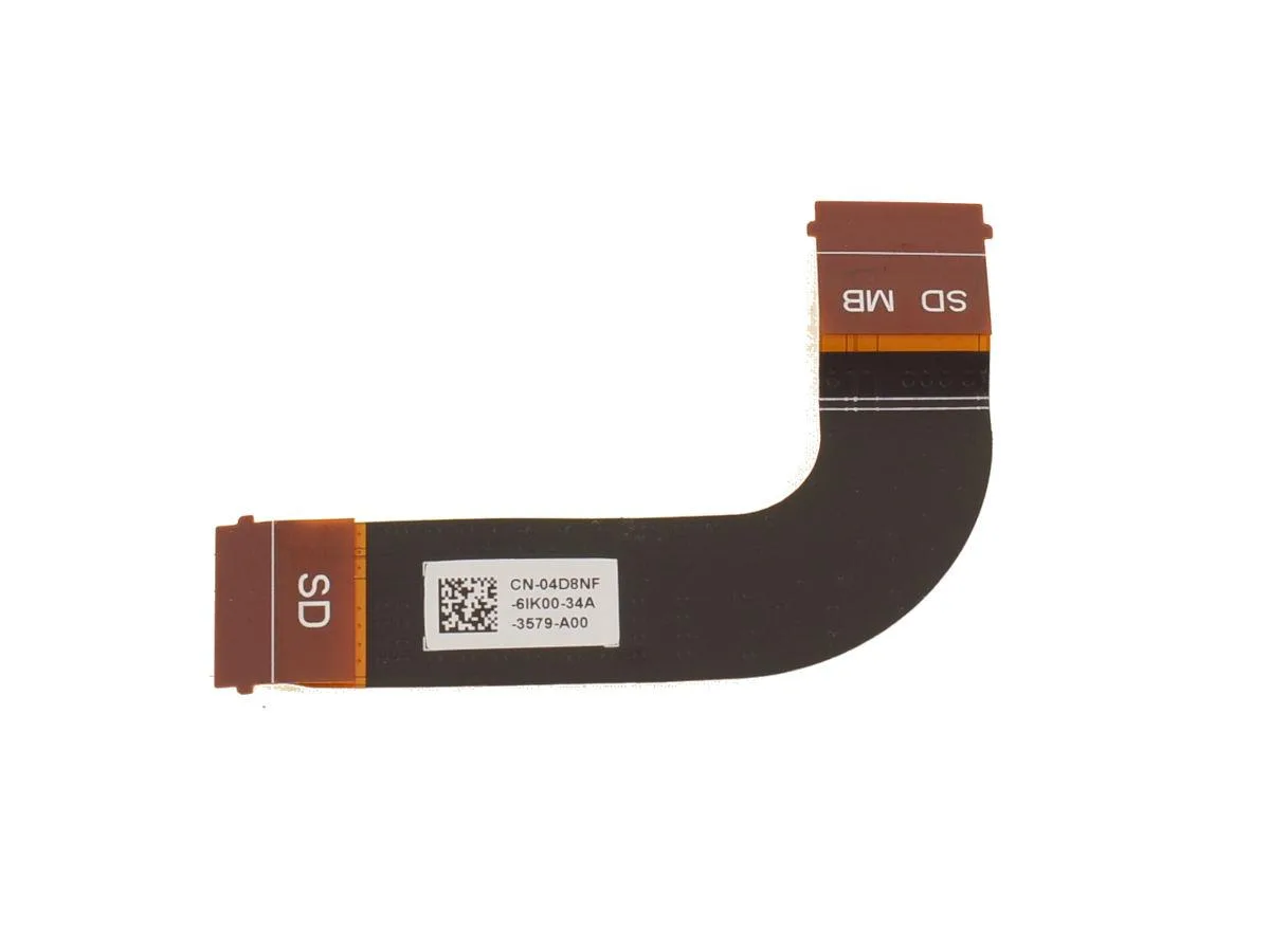 Flat orange ribbon cable with connectors at both ends