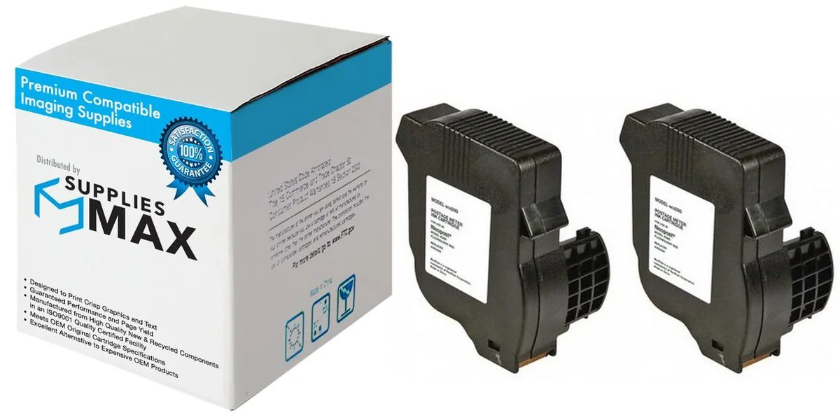 SuppliesMax SuppliesMax Hasler IMINK2_2PK Red Postage Meter Inkjet 2/PK 2500 Pages — product photo