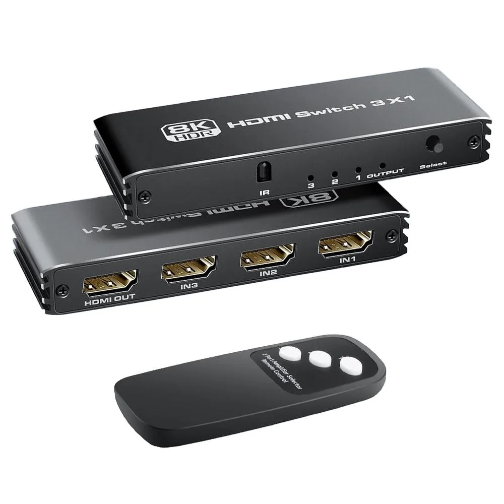 ESTONE ESTONE OZQ1-1A 3-Port 8K HDMI 2.1 Switch — product photo
