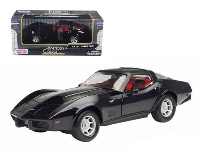 MOTORMAX MOTORMAX 1979 Chevrolet Corvette Black 1/24 Diecast Car Model — product photo