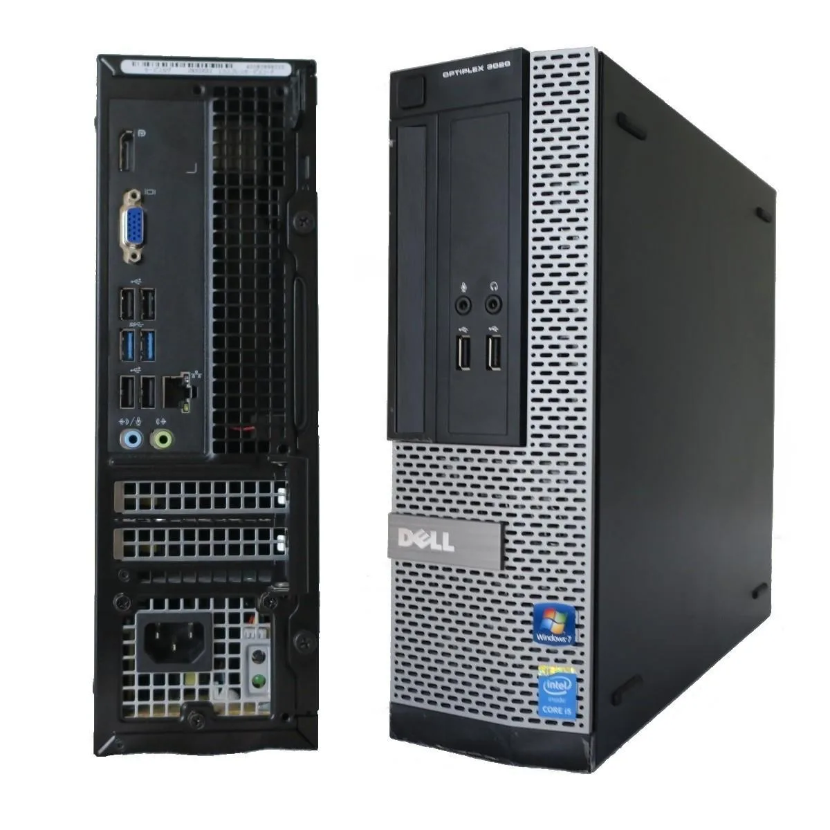 Small black desktop tower with front USB ports and optical drive slot