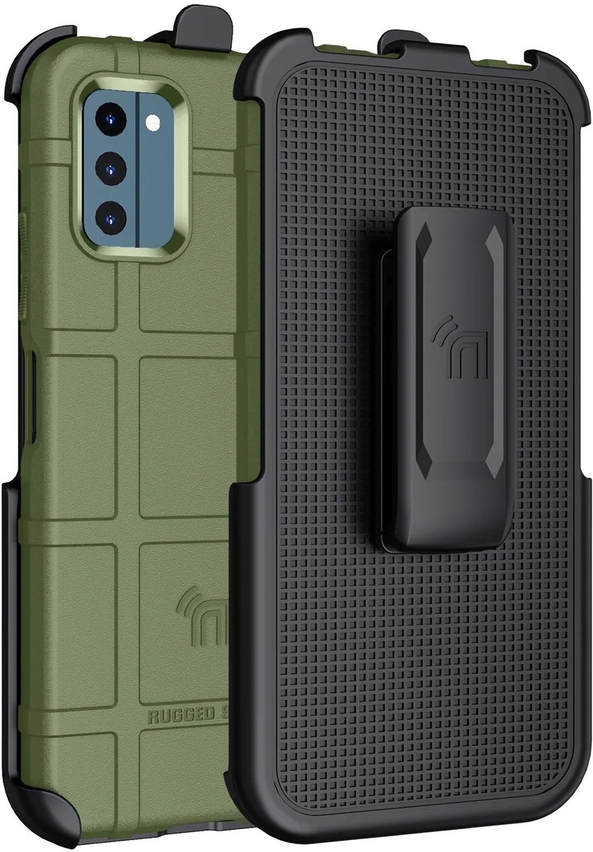 Nakedcellphone Nakedcellphone Special Ops Rugged Shield Case &amp; Holster for Nokia C300 Olive Green — product photo