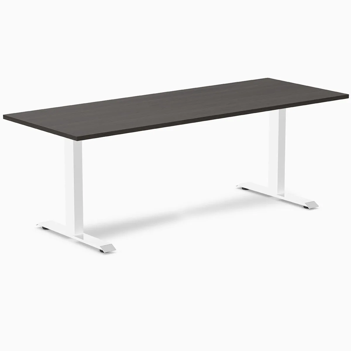 Desky Desky Zero Laminate Office Desk Burnished Wood White 78.7x29.5 in — product photo