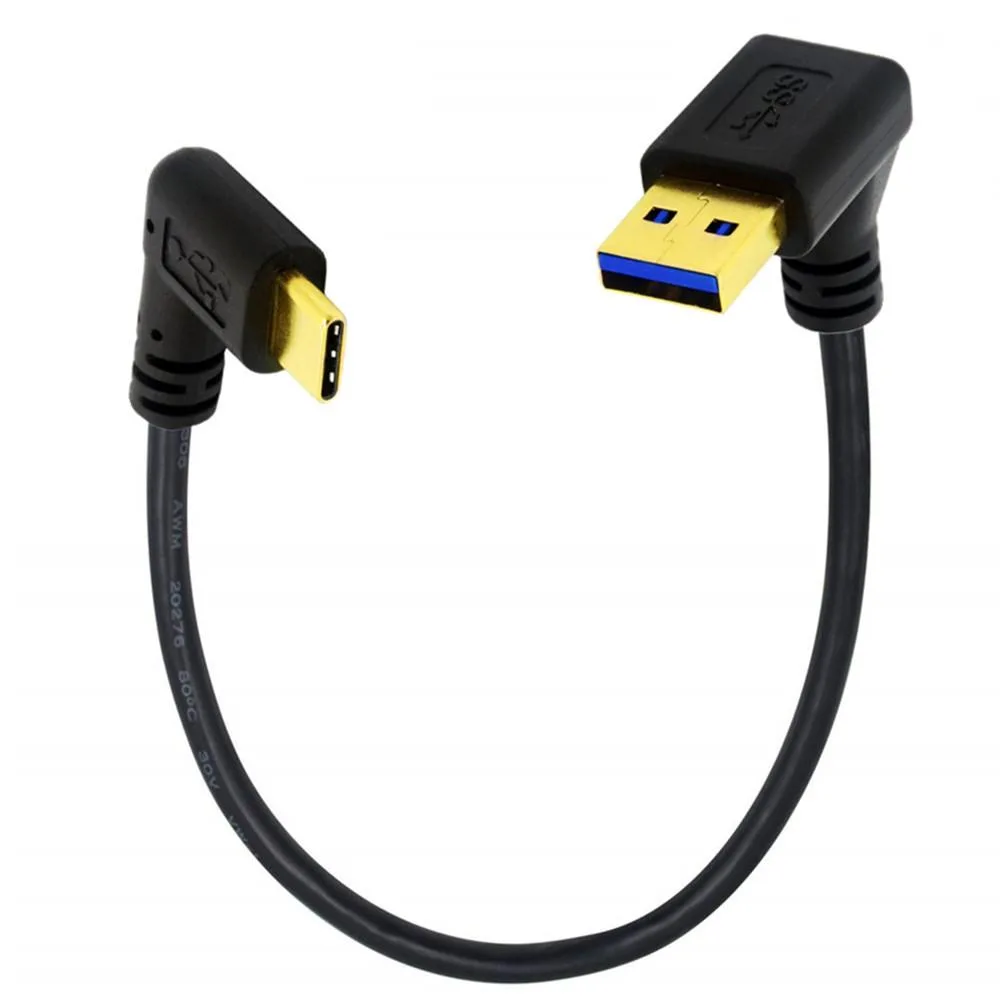 TeKit TeKit 1ft 90° Down Angle USB A 3.0 to USB C 3.1 Cable — product photo