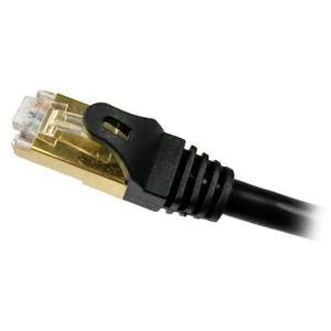 Black Cat 7 patch cable, 14 ft, molded RJ-45 connectors