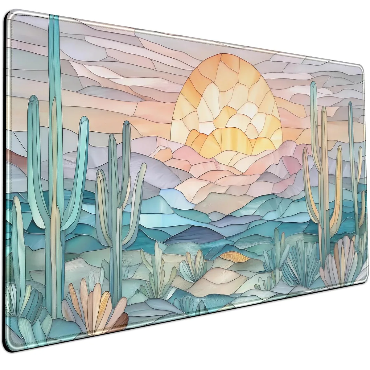 KEHIPI KEHIPI Desk Mat Faux Stained Glass 31.5 x 15.7 in — product photo