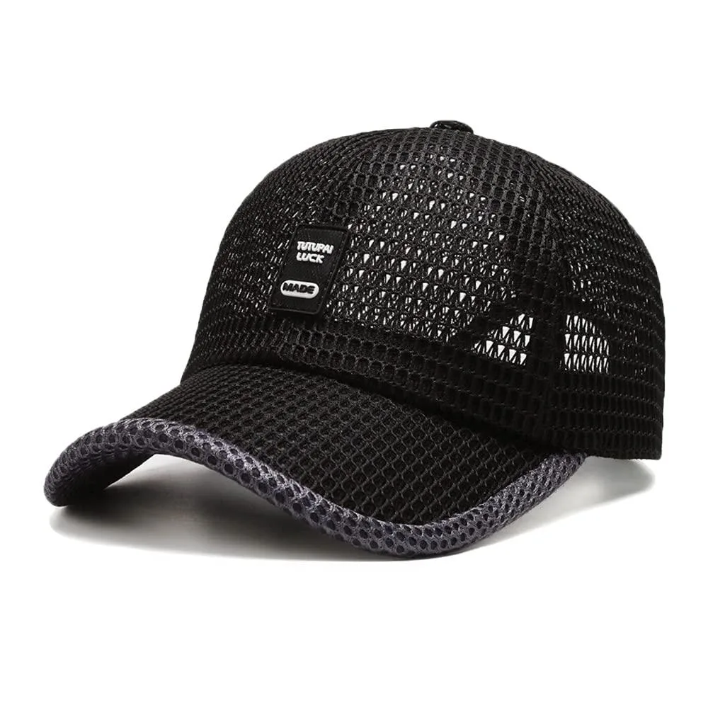 Black Unisex Mesh Baseball Cap — product photo