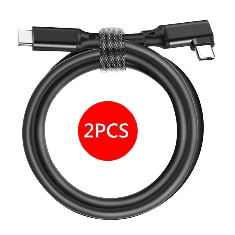 WRIARICH WRIARICH PQ118 USB-C to USB-C 3.2 Gen 2.2 20Gbps 100W Right Angle .5m 2 Pack — product photo
