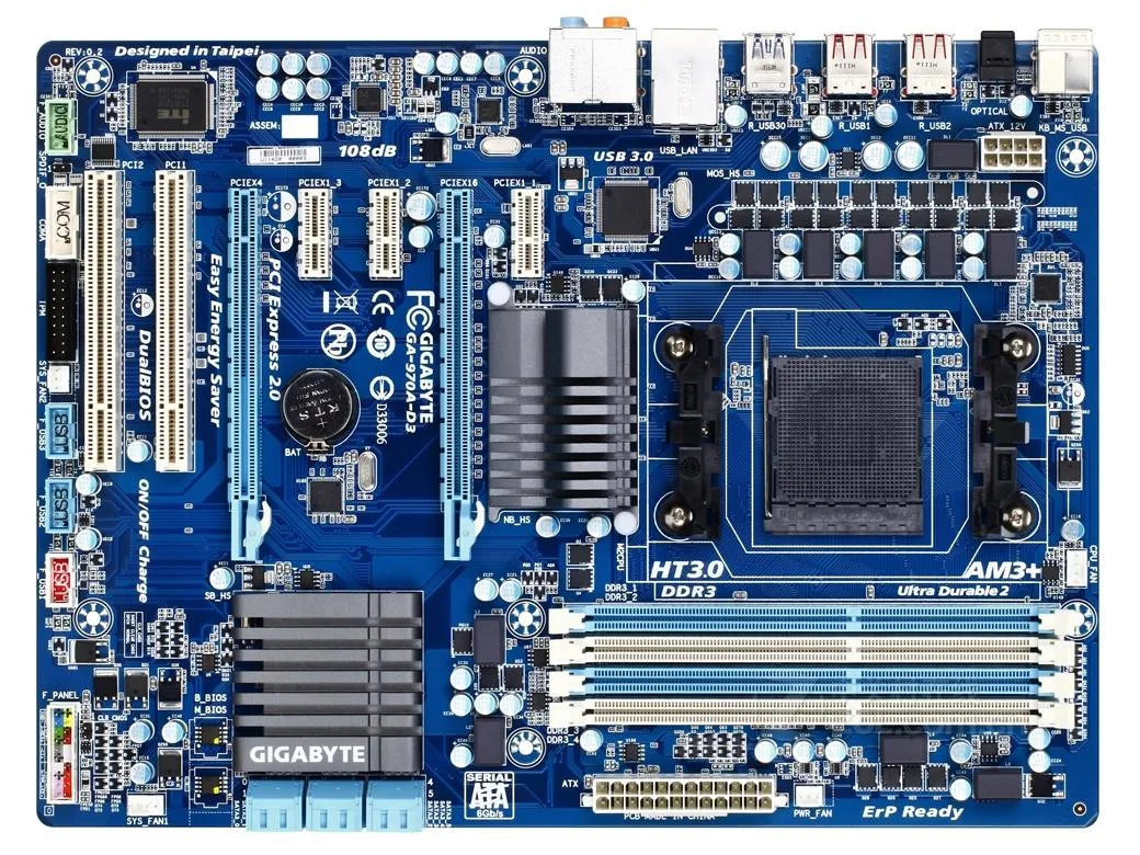 GIGABYTE GIGABYTE GA-970A-D3 AMD 970 DDR3 32GB ATX motherboard — product photo