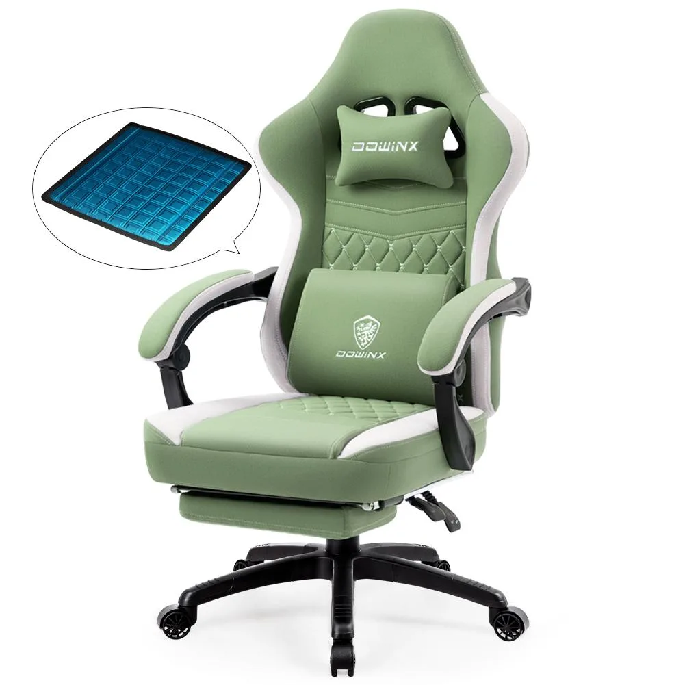 Dowinx Dowinx LS-6657D gaming chair green fabric pocket springs 90-135° recline 300 lb — product photo