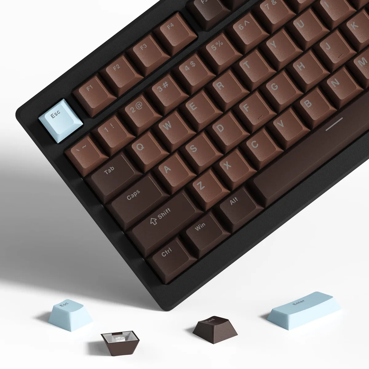Womier Womier Retro Brown Blue PBT Cherry Profile Shine-Through Keycaps 133-Key — product photo
