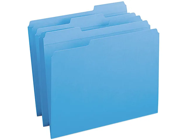 Smead Smead 12034 file folder, 1/3 cut reinforced tab, letter, blue, 100/box — fotografia produktu