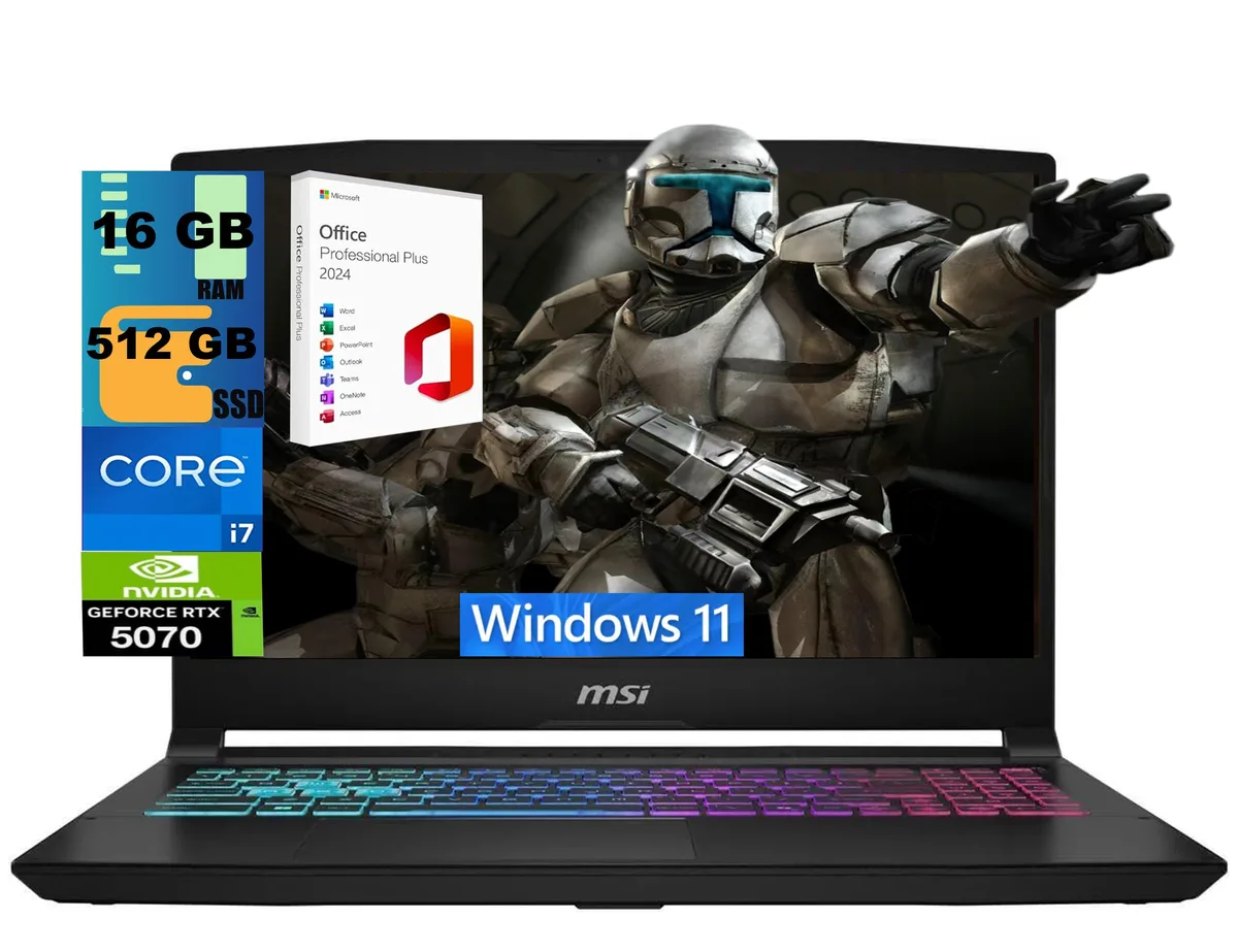 MSI MSI Katana 15 15.6 QHD 165Hz i7-14650HX RTX 5070 gaming laptop — product photo