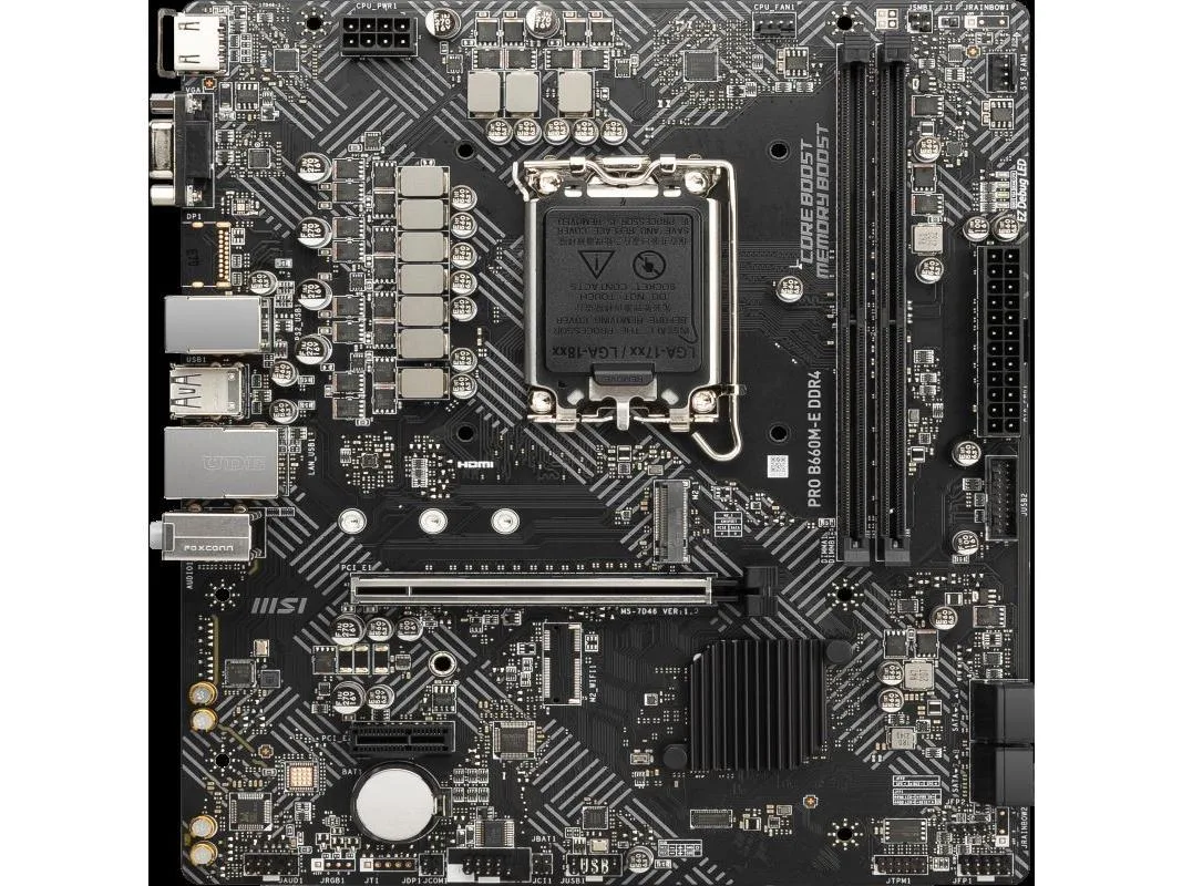 MSI MSI PRO B660M-E DDR4 Intel Motherboard — product photo
