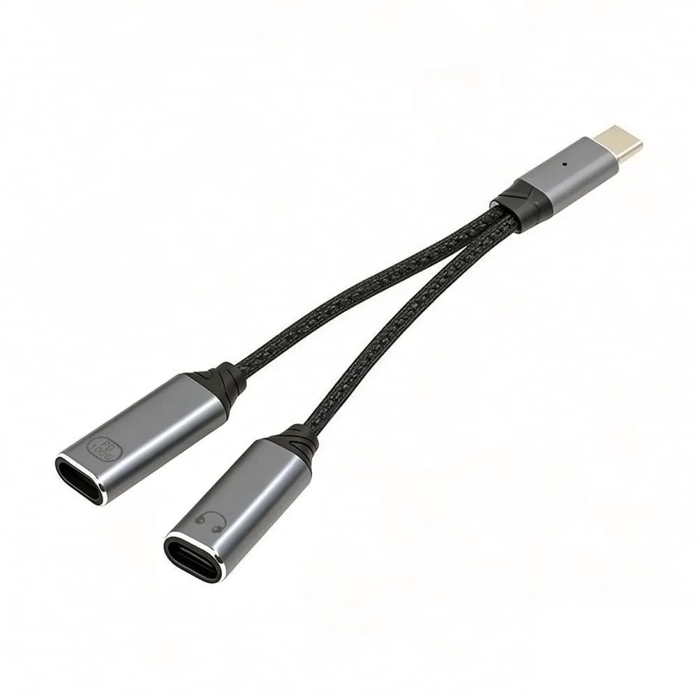 Fervit Fervit USB-C to Dual-C Female Audio DAC 16bit 48kHz 100W PD Cable — product photo